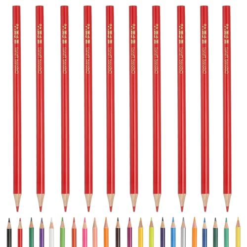 PATIKIL カラーペンシル 油性芯の赤色の絵画ペンシル アートス ブック用品 大人の塗り絵ブック アーティスト 初心者のためのスケッチ 10個