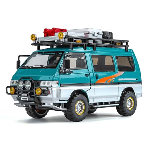 Adventure-Ready 1:24 Alloy Off-Road Camper Van Model - Pull-Back Action with Dynamic Lights & Sound Effects(1:24-green)