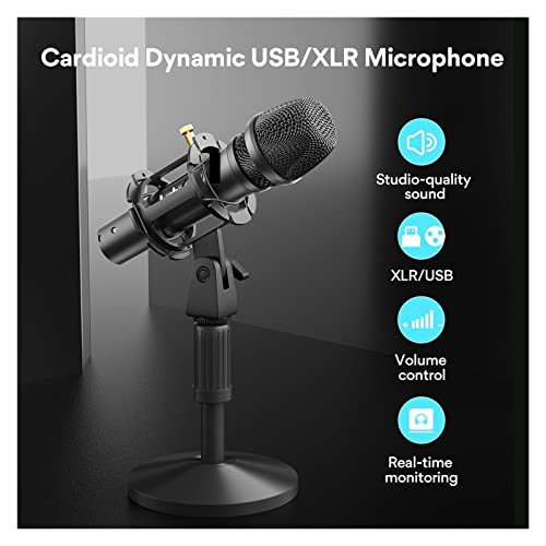 Microphone professionnel pour podcast à condensateur USB et XLR