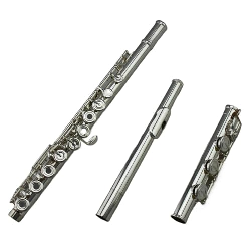 フルート楽器セット 17穴オープンフルート シルバーメッキボディ マウスピース