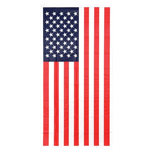 Image of Beistle American Flag Door Cover, 30 by 5-Feet,Red /White /Blue