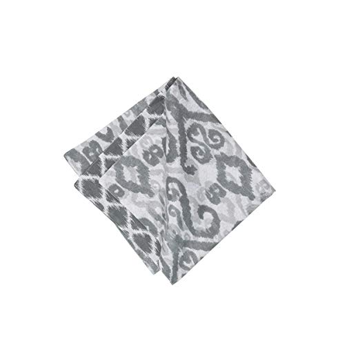Set de 6 servilletas de algodón reversibles 20x20 gris miniatura 1