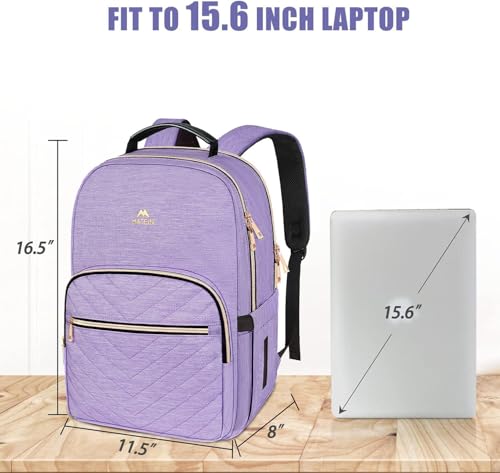Image of MATEIN 15.6 inch College School Bookbag for Women, Purple Laptop Backpack