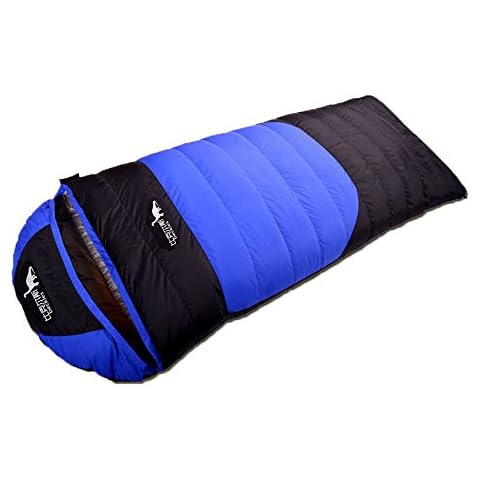 emansmoer Mens Womens Duck Down Water-resistant Outdoor Portable Envelope Sleeping Bag for Camping Hiking Travelling (Duck Down(800g), Blue) Cover