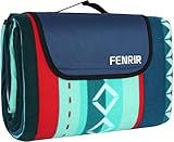 FENRIR Picknickdecke 200 x 200 cm,Outdoor Stranddecke wasserdichte sanddichte tolle Picknick-Matte,Fleece wärmeisoliert wasserdicht mit Tragegriff