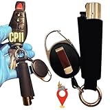 Clipper Leash Lighter Holder Keychain with Spring Clips | Retractable Sleeve Case for CP11 Lighters | Attach CP11 easily | Clipper Lighter Not Included (Black)
