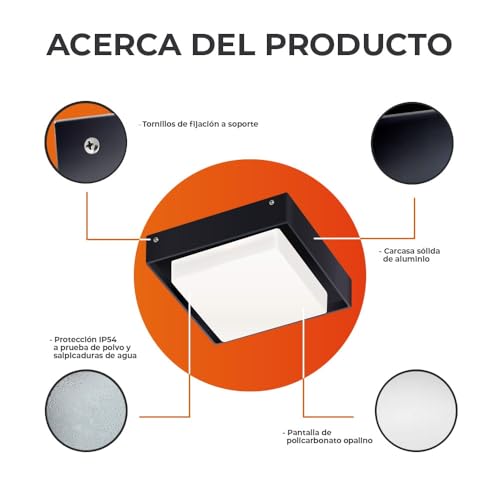 Mejores comprativas On-line Focos Sobrepuestos cuadrados disponible en línea para comprar. 12 Imagen adicional