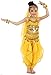Cielary Kids Girls Belly Dance Halter Top Harem Pants Costume Set Halloween Outfit with Head Veil Waist Chain and Bracelets(Yellow,M)