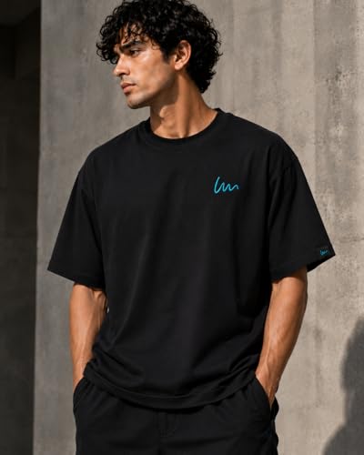 Image of Oversized T-Shirt for Men and Women, Black, White, and Charcoal Grey Colour, Cotton, Drop Shoulder Baggy Fit