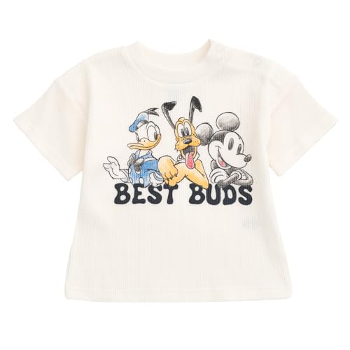Image of Disney Boys' 2-Piece Tee and Shorts Set for Baby & Kids | Elastic Waistband Shorts, Soft Waffle Knit, Machine Washable