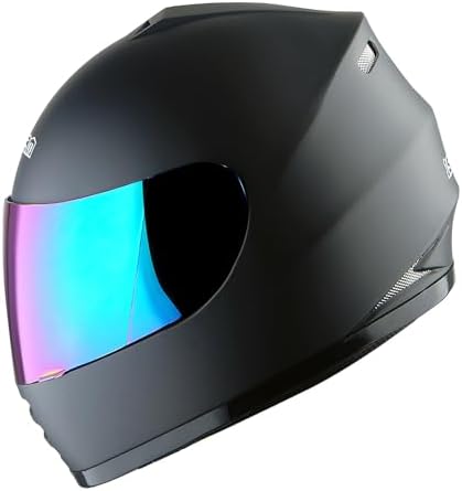 WOW Motorcycle Full Face Helmet Street Bike BMX MX Youth Kids Matt Black