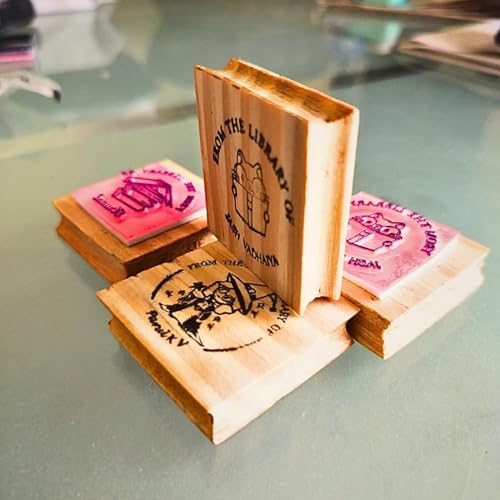 Image of Kunya Personalised Book Stamp with Your Name(3.5 cm Dia), customised for Stamping Books for Readers, Great Gift for booklovers, Kids, Teachers (Explorer)