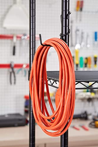 Sunway Tools Shelf Pole Hooks 5-Pack | Utility Hanger Black | Best Solution for Garage Shelving Storage Organization | Use with Metal or Wire Shelves and Racks | Heavy Duty, Easy Installation - Thumbnail 3