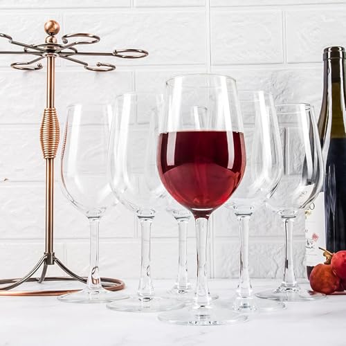 Image of Premium Wine Glasses 450ml, Set of 4 Long Wine, Burgundy Clear Glasses with Stem for Wedding Anniversary, Birthday, Gift (RKT-02, Set of 4)
