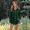 Yunshenla Womens Tshirts Women's Blouses & Button-Down Shirts Autumn Long Sleeve Button Up Pocket Solid Color Loose Shirt Casual Plus Size S Dark Green 2 #1