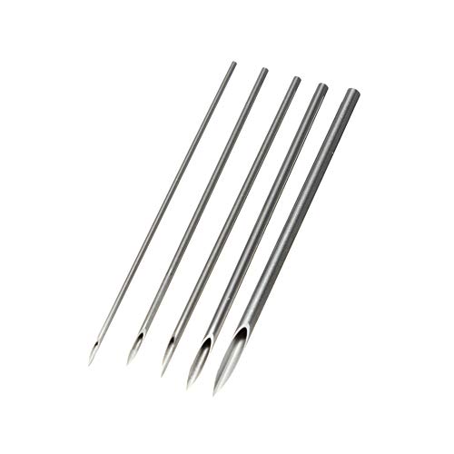 TYY-guang 14 Gauge esterilizado Piercing Agujas Desechables Piercing Agujas de Tatuaje Accesorios de Plata Pack de 5