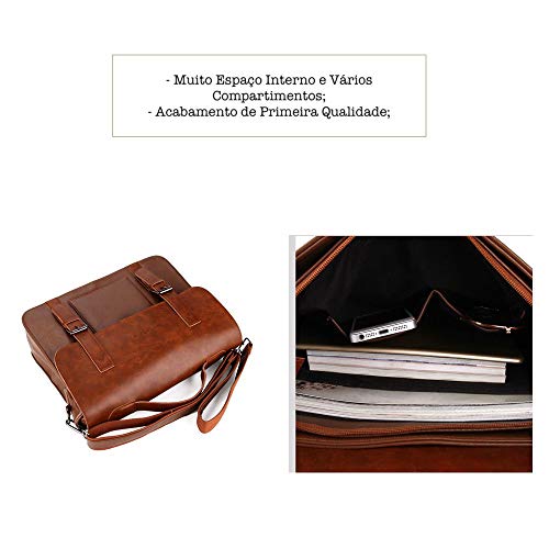 Pasta Masculina Executiva Luxo de Couro PU Premium