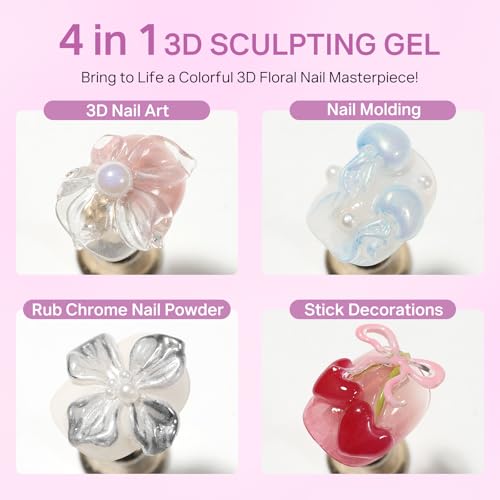 MIZHSE Gel Esculpido 3D Transparente para Uñas miniatura 2