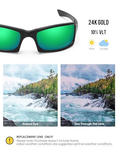 Image of BLAZERBUCK Anti-salt Polarized Replacement Lenses for Oakley Fives Squared(4+1) OO9238 Sunglasses - Emerald Green