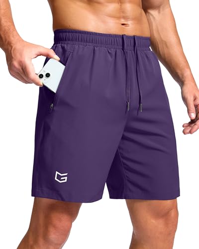 Image of G Gradual Men's Athletic Running Shorts with Zipper Pockets Quick Dry 7 inch / 5 inch / 9 inch Workout Gym Shorts for Basketball Hiking