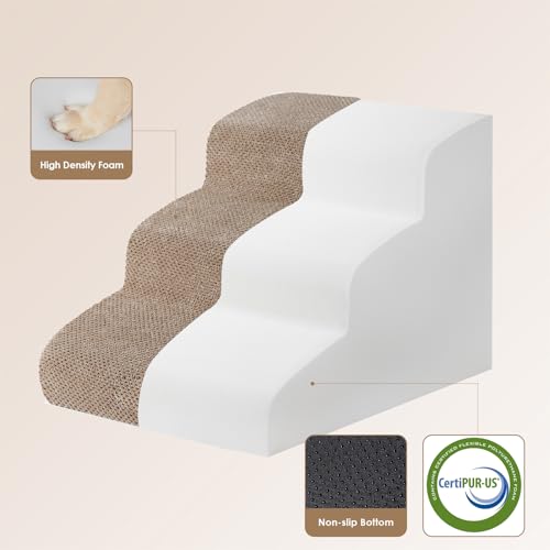 image for EHEYCIGA Curved Dog Stairs Ramp for Small Dogs 15.7