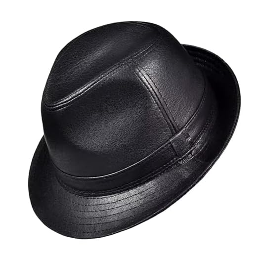 SaryEdge Men's PU leather fedora/fairy hat/derby hat/party hat/autumn/winter Panama hat, sizes A-XXL
