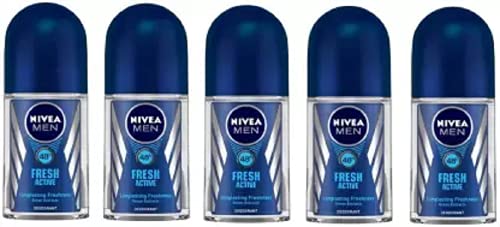 NIVEA Men Active Fresh 50ml combo 5 Deodorant Roll-on - For Men (250 ml, Pack of 5)