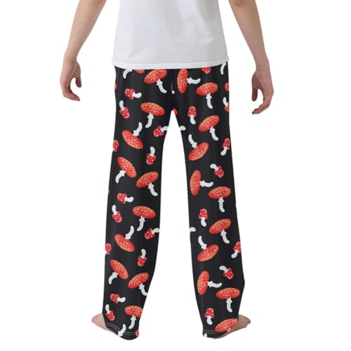 CaTaKu Boys Fairytale Mushroom Pants for Boys Girls Wide Leg Sweatpants Kids Long Bottoms with Pockets Size 6-14Y2