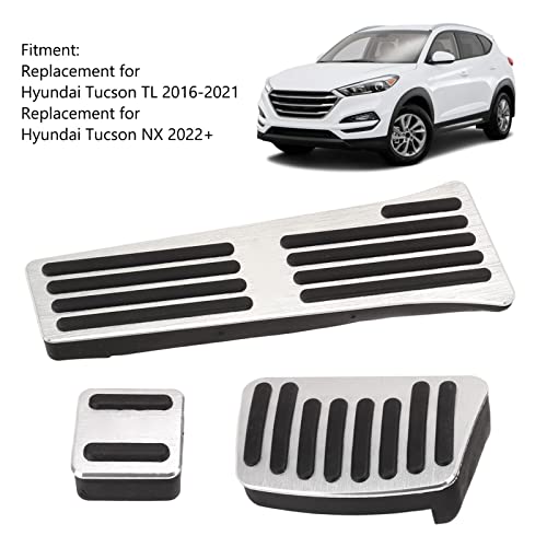 Aramox Kit de almofada de pedal de apoio de pé de freio acelerador de 3 peças, pedal de acelerador d