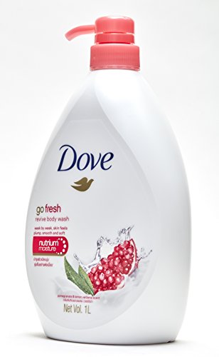 Image of Dove Go Fresh Revive Body Wash, Pomegranate and Lemon Verbena Scent, 33.8 Ounce (1 Liter) International Version