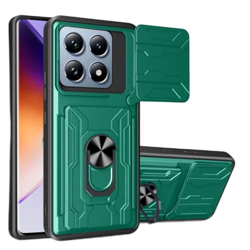 �X�}�z�P�[�X �Ή��@�� for Xiaomi 15T Pro 5G �J�[�h�X���b�g�X���C�h�� �v�b�V���� �J�����ی�@�\�t�� �ԍڗp �}�O�l�b�g�� �L�b�N�X�^���h �ϏՌ� 2-in-1 Green
