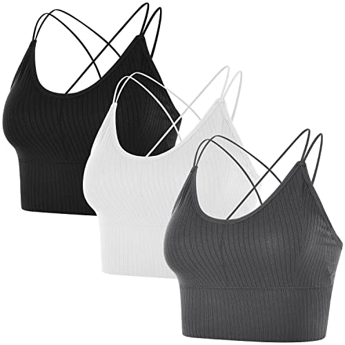 Xnova Sport BH Ohne Bügel Set Crossback, Crop Top Rückenfreier Bustier...