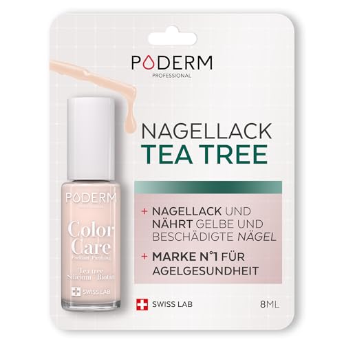Produktfoto von PODERM - TEEBAUM-NAGELLACK COLOR CARE Zartrosa - verbessert das Aussehen für die gelbe oder brüchige Nägel - 2 IN 1…