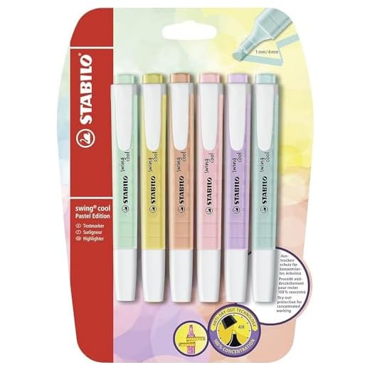 Marcador pastel STABILO swing cool - Pack con 6 colores