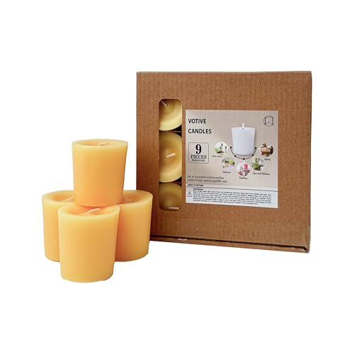 Scented Votive Candles Set of 9 CW Studio Kraft Paper Gift Box Up to 12 Hour Clean Burn Each Hand-Poured Soy & Paraffin Wax Variety Pack Home Decor & Gift