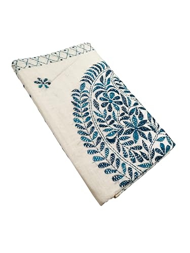 Image of SHRISTI CLOTHINGS Women's Hand Embroidered Cotton Silk Kantha Stitch Saree with Blouse Piece (SB430324 TWD85)