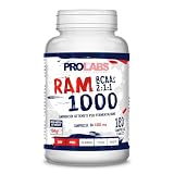 PROLABS RAM 1000 – BCAA 2:1:1 1000 mg per Compressa | Aminoacidi Ramificati | Supporto Muscolare e Recupero | Con Vitamine B1 e B6 | Qualità e Purezza | Vegan | 180 compresse