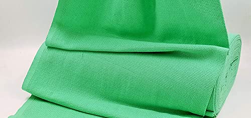 Image of M Fabrics 3 Meters Green Aida Matty Fabric 8 Count 34 Inch Width | Cotton Cross Stitch Embroidery Cloth Soft Needlework Fabric for Cushion Covers Table Covers Craft Sewing - 3 Meters Green