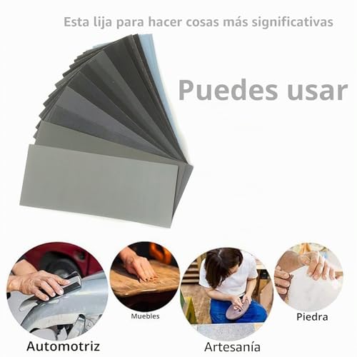 Miniatura 7 de Kit De Papel De Lija. Papel De Lija Ultrafino De Grano 120 A 10000, 17 Tipos De Granos, Adecuado Para Lijado De Metal, Madera, Plástico Y Automóviles 9 X 3,6 Pulgadas17 Hojas Feihu