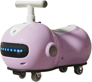 Coches de Juguete Coche oscilante con Forma de Cacahuete, luz Musical, antivuelco, for niños, con Rueda Intermitente silenciosa y Casco y Mochila Bicicleta con Ruedas