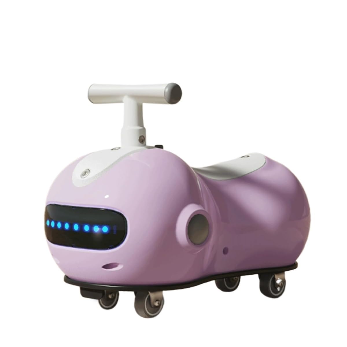 SDGBCXD Swing Car, Wiggle Car Peanut Shape Music Light Swing Cars For Kids Silent Flash Wheel With Helmet Backpack Card(Lila,With Helmet backpack)