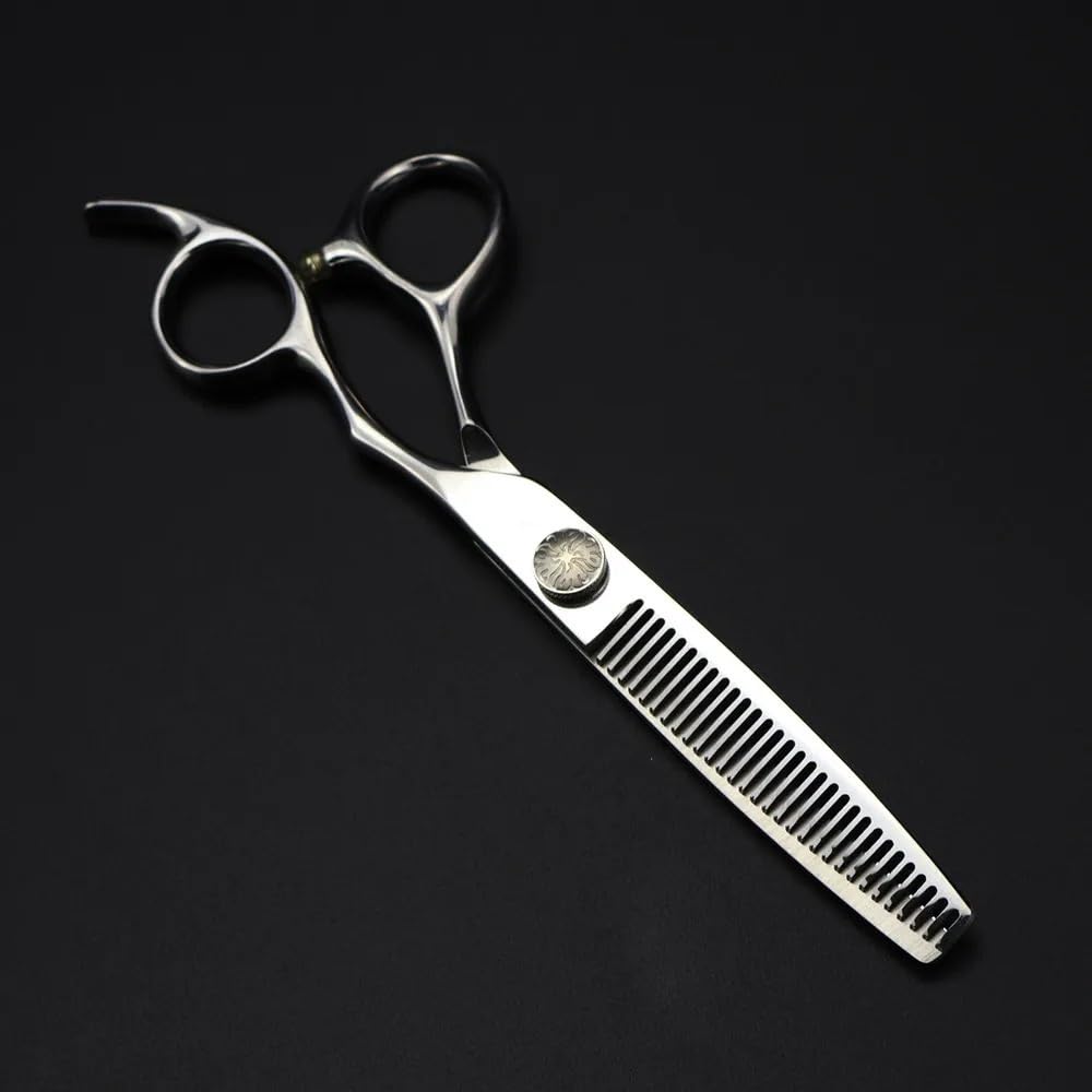 Haarschneideschere, 6-Zoll-Haarschneideschere aus Stahl mit Blumenschraube, Effilierschere für den Haarschnitt, Friseurschere, Friseurscheren-Set (eine Farbe, eine Größe)