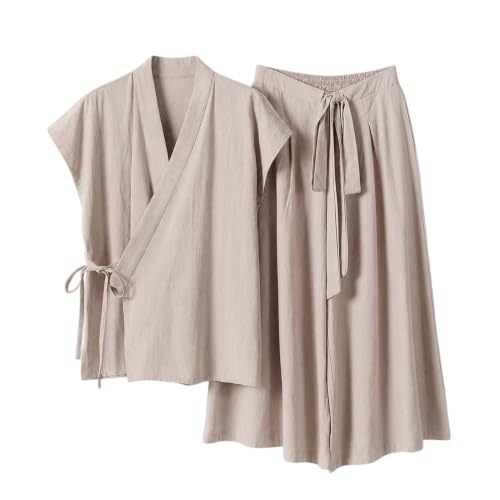 Conjunto de chaleco contra el calor con pantalón transpirable de algodón estilo chino 2