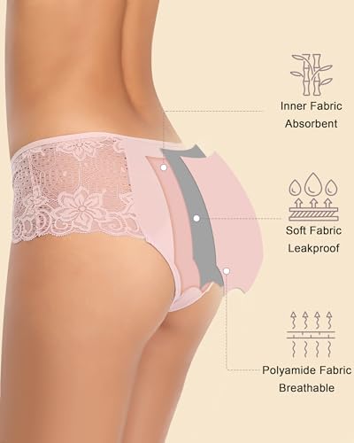 Period Underwear for Women, Leakproof Period Panties, Lace Menstrual Underwear Breathable & Soft2