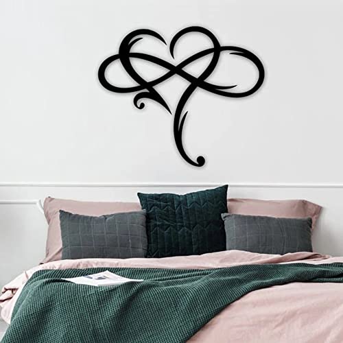 Aoolvy Infinity Heart Wall Decor, Unique Infinity Heart Metal Art Wall Decor Love Sign Steel Wall Plaques Bedroom Ornaments For Home Wedding Decor thumb #4