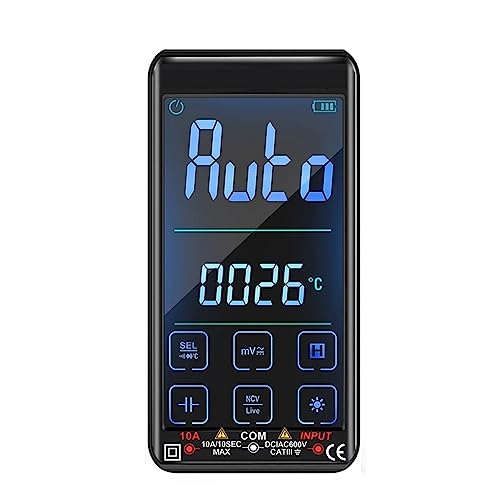 Multimètre tactile automatique DELURA pour électricien avec mesure capacitaire et ohmique