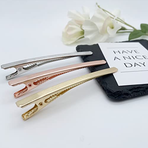 Lukieny Hair Clips, Pack Of 7 Pcs 3.15" Metal Solid Color Alligator Hair Clips,Matte Brushed Metal Long And Skinny Hair Clips For Styling, Hair Barrettes For Women And Girls (3.15 Inches) #TOP3