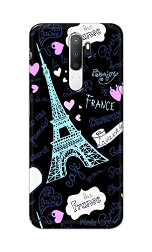 Image of PRINTFIDAA Lovers Famous Place Eiffel Tower in Paris Printed Designer Hard Back Case Cover for Oppo A5 (2020) / Oppo A9 (2020), Oppo A11x -(SF) MVN1003