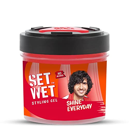 Set Wet Styling Hair Gel for Men - Shine Everyday, 250gm | Light Hold, High Shine |For Long Hair| No Alcohol, No Sulphate