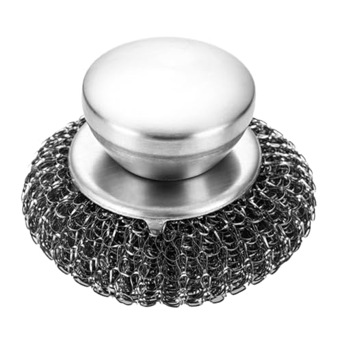 YARNOW Handle Scrubber for Dishes Steel Wool Dish Scrubber Robust Construction Brush Non-Scratch Scrub Pad Grill Tool